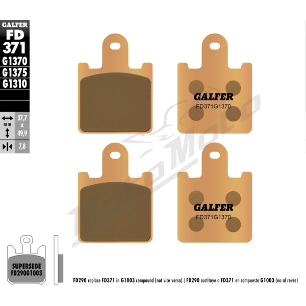 GALFER Street Front brake pads sintered metal gold KH417/4 Kawasaki Z / GTR / ZG / ZZR 600-1400 06-14