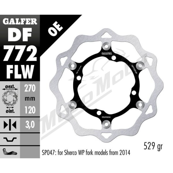 GALFER Wave® Front Brake Rotor Sherco 2.5 / 4.5 / 5.1 / SE / SEF / SEF-R / SE-R / SX 250-510cc 04-21