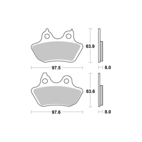 Sbs stabdžių trinkelės 846LS Sintered HARLEY-DAVIDSON