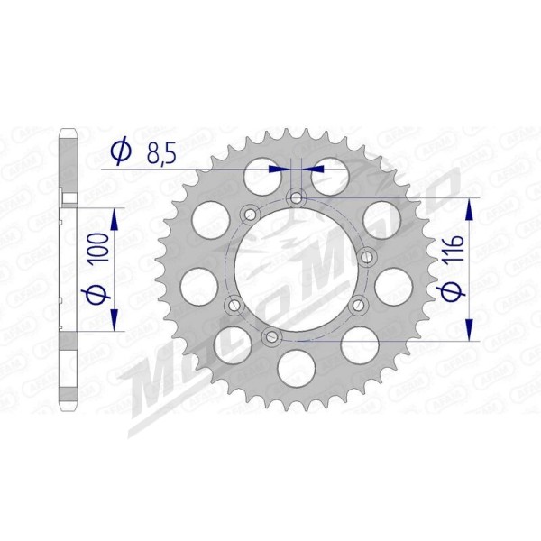 AFAM Aluminium Rear Sprocket 520 40-44 teeth