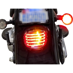 CUSTOM DYNAMICS ProBEAM® Integrated Low Profile LED Taillights with Auxiliary Turn Signals Harley Davidson FLD / FLH 1450-1977cc 99-24