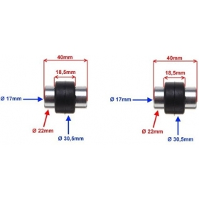 Metal / rubber bushing  30,5/22x17x40 2pcs