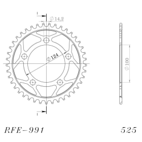 Supersprox / JT Rear sprocket 525 38T KTM RC8 / Superduke 990-1190cc 05-13