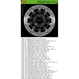 NG Front Floating Brake Disc 320X72X5mm Ducati Diavel / Hypermotard 659-1260cc 09-24