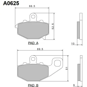 Nissin Stabdžių trinkelės Honda CB / CBX / CMX / CX / FT / GB / GL / NS 125-1100cc 81-90