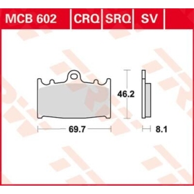 TRW SV Series Sindered Brake Pads Husaberg / Kawasaki / Suzuki 250-200cc 88-20