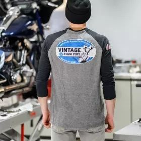 S&S CYCLE Vintage Tour beisbolo marškinėliai ilgom rankovėm
