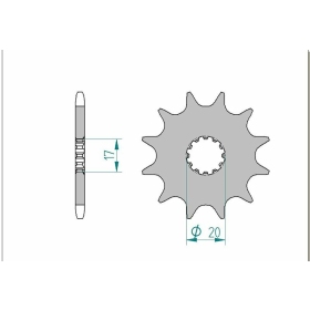 AFAM Steel Standard Front Sprocket 40300 - 520 9-12 teeth BETA EVO / REV 125-300cc 00-04