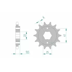 AFAM plieninė standartinė priekinė žvaigždutė 20506 - 525 15-16 dantukų HONDA XL 600 V TRANSALP 1987-1988
