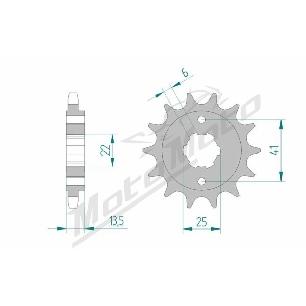 AFAM plieninė standartinė priekinė žvaigždutė 20506 - 525 15-16 dantukų HONDA XL 600 V TRANSALP 1987-1988