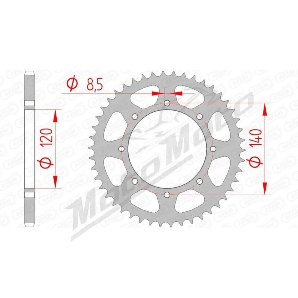 AFAM Steel Standard Rear Sprocket 520 37-46 teeth