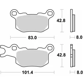 Sbs Brakepads Sinter 1002PSI Cam Am Defender / Traxter 427-976 16-23