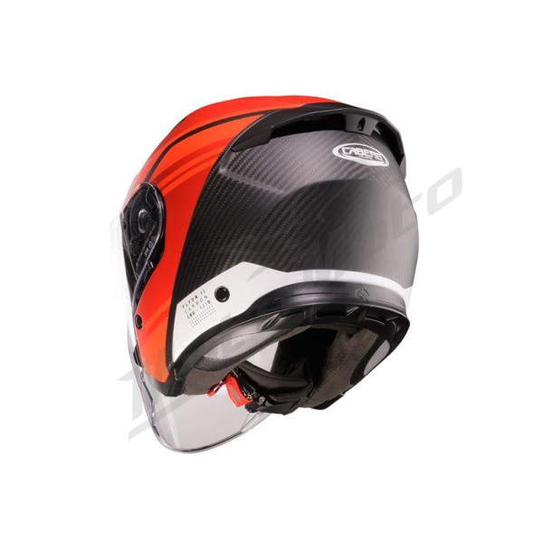 Open Jet Helmet Caberg Flyon II Carbon Addict matte black/red