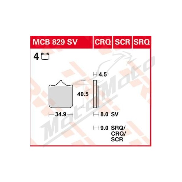 TRW SV Series Sindered Brake Pads BMW S1000R / S1000RR 1000cc 10-24