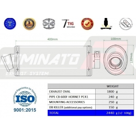 Exhaust silencer Dominator OV HONDA CB 600 F / FA HORNET 2007-2013