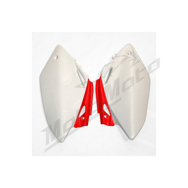 Ufo galiniai šoniniai plastikai HONDA CRF 450R 07-08 Balta/Raudona