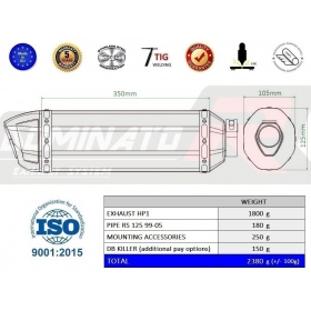 Exhaust silincer Dominator HP1 APRILIA RS 125 1999-2005