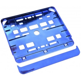 Number plate frame (metallic) 173x198mm Blue