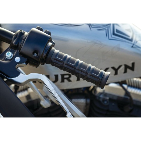 KURYAKYN Dillinger Black Grips Ø25.4mm Harley Davidson FLD / FLHRI / FLHT / FXD / XL / XR 883/1690 96-22 