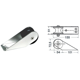 Osculati 155x51mm S.S. stemhead roller