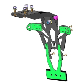 V PARTS Numerio ženklo laikiklis juodas Kawasaki Ninja 400 18-24