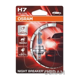 "OSRAM Night Breaker" lazerinės H7 lemputės 12V 55W - 1vnt