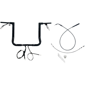 FAT BAGGERS INC. 1-1/2" EZ Install Flat Top Batwing Handlebar Kit Black 38mm 91,5cm (35,5cm)