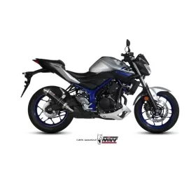 MIVV GP Black Stainless Steel Muffler Stainless Steel End Cap Yamaha MT-03 320 16-25
