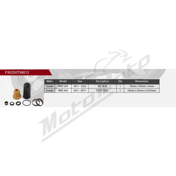 SHOWA Rear Shock Absorber Repair Kit Suzuki RM-Z 250-450cc 11-17