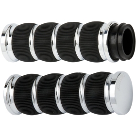 ARLEN NESS Fusion Ring Leader Grips Silver Harley Davidson FLD / FLHR / FLHRC / FLHRCI / FLHRI / FLHRS / FLHRSEI / FLHS 883-1800cc 81-22