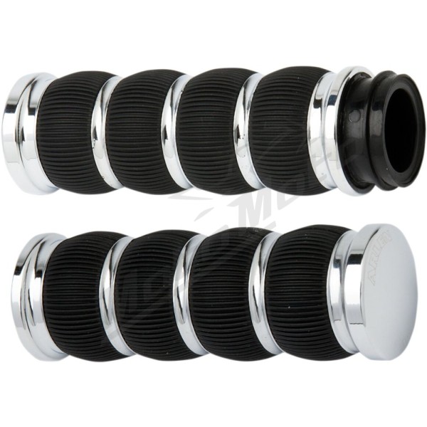 ARLEN NESS Fusion Ring Leader Grips Silver Harley Davidson FLD / FLHR / FLHRC / FLHRCI / FLHRI / FLHRS / FLHRSEI / FLHS 883-1800cc 81-22