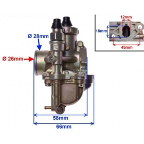 Karbiuratorius 17mm (Įmaunamas) KINROAD XT50QT-5 4T 