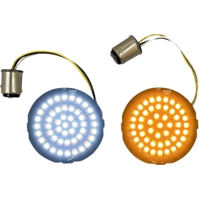 CUSTOM DYNAMICS Genesis® 4 Amber/White LED Turn Signal Inserts Harley Davidson FLD / FLFB / FLFBS 1450-1977cc 00-24