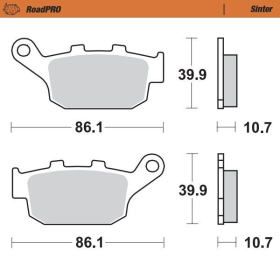 MOTO-MASTER Roadpro Rear Brake Pads Buell / Honda / Suzuki / Triumph / Yamaha 250-1200 88-26