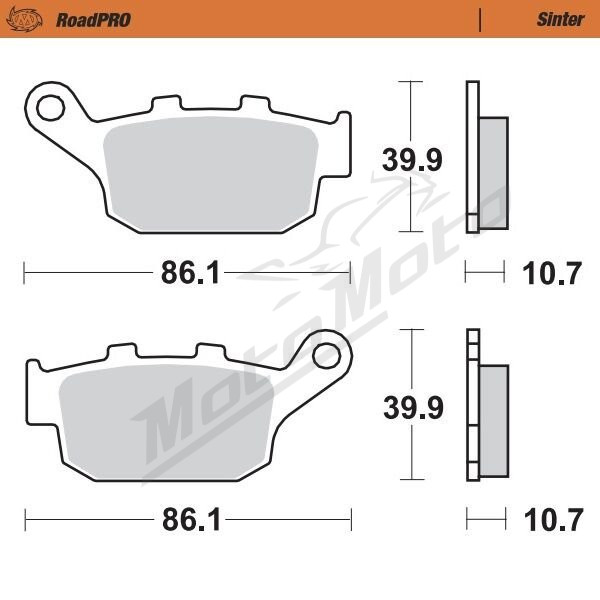 MOTO-MASTER Roadpro Rear Brake Pads Buell / Honda / Suzuki / Triumph / Yamaha 250-1200 88-26