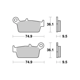 Sbs stabdžių trinkelės 604SI Sintered Offroad GAS GAS / HONDA / KAWASAKI / SUZUKI / TM / YAMAHA