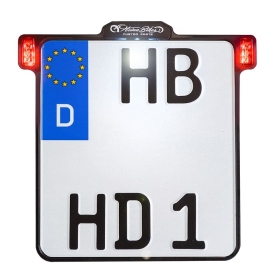 HEINZ BIKES Universal Black License Plate Holder With LED Lights