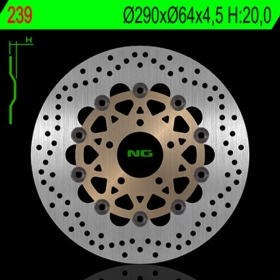 NG BRAKES 239 plaukiojantis stabdžių diskas SUZUKI GSF / GSX / RF / RGV / SV 250-750 89-04