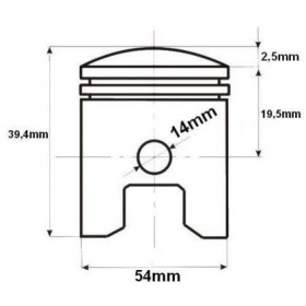 Stūmoklis 154FMI 4T (Aukščio 39,5mm) PIN Ø14 Ø54