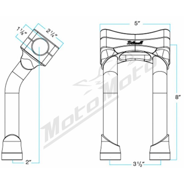 BILTWELL Murdock O/S Risers 28,6mm 20,5cm