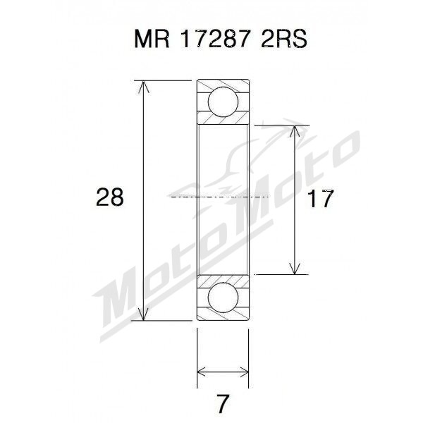 BLACK BEARING B5 Bearing 17x28x7 mm 17287-2RS
