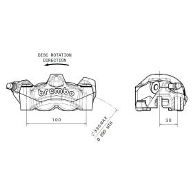 BREMBO M50 Front Left Brake Caliper Titanium Ø30mm APRILIA / DUCATI / KTM / MV AGUSTA / TRIUMPH 1000-1300cc 2012-2024
