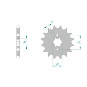 AFAM Steel Standard Front Sprocket 24200 - 428 13-16 teeth KAWASAKI ELIMINATOR / KMX / KDX 125-200cc 86-07