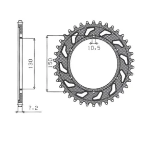 SUNSTAR JTR300 525 Galinė žvaigždutė Honda XL 650V Transalp 01-07