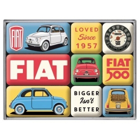  Set of magnets FIAT 500 LOVED 2,2x2,2 / 4,5x2,2 9pcs.