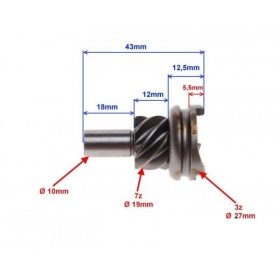 Užkūrimo karūnėlė HONDA (žemesnė 43mm) 3+7dantukų