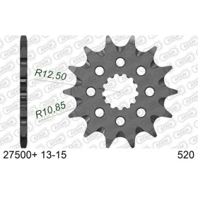 AFAM plieninė savaime išsivalanti priekinė žvaigždutė 27500 - 520 13-15 dantukų APRILIA / YAMAHA / SUZUKI / KAWASAKI 250-800cc 77-26