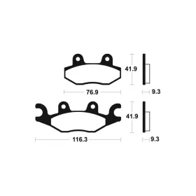 TECNIUM Maxi Scooter Sintered Metal Brake pads - MSS378 TGB Motion / X-Motion 250/300cc 08-14