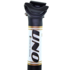 UNO TS 716 dviračių sėdynės stovas - 350mm Ø31.6 Juoda/balta