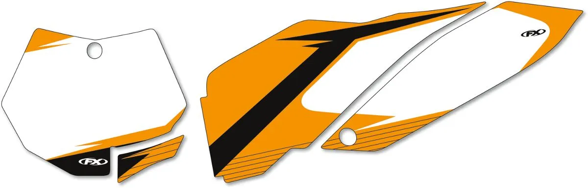 FACTORY EFFEX Pre-Cut Graphic Number Plate Kit KTM SX / XC 125-450cc 07-10